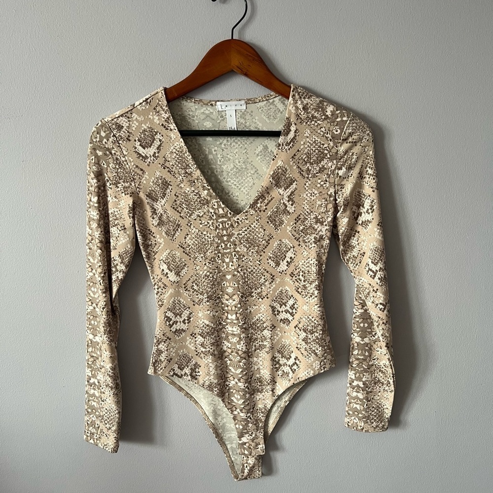 NWOT Leith Snakeskin Print Bodysuit
